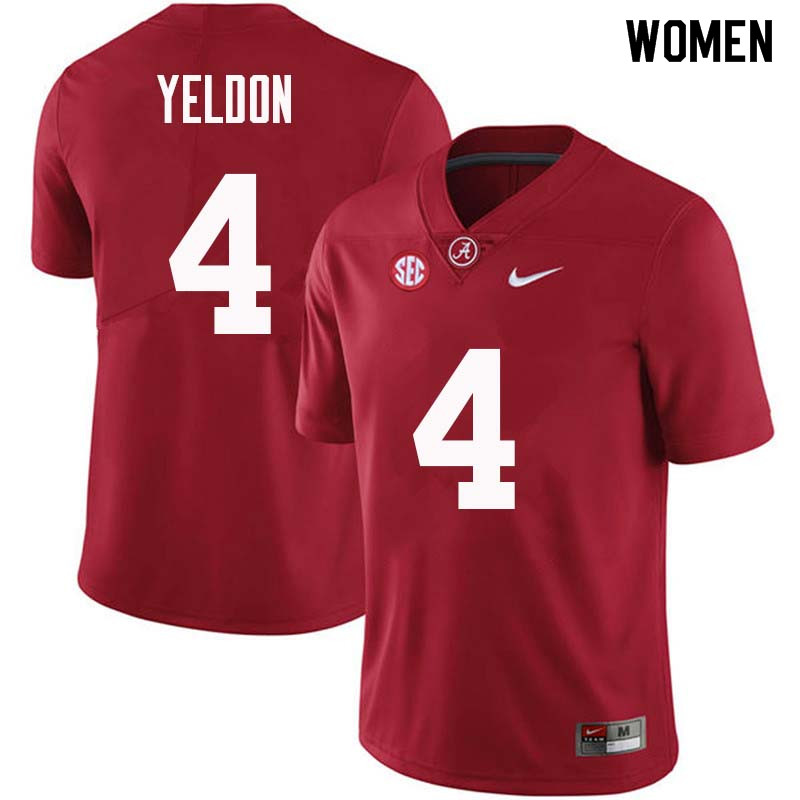 Alabama Crimson Tide Women's T.J. Yeldon #4 Crimson NCAA Nike Authentic Stitched College Football Jersey CO16O33NZ